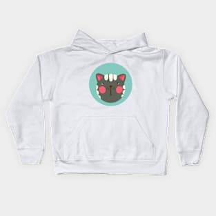 cute silly drawn kitty cat design 2 Kids Hoodie